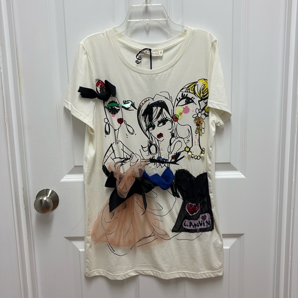NWT Lanvin 🩷 H&M‎ Collab T-Shirt - Size Small - Picture 1 of 9
